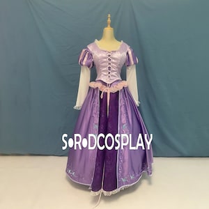 Prinzessin Rapunzel Kleid Verstrickt Rapunzel Kleid Stickerei Blumen Mädchen Frau Cosplay Kostüm Nach Maß Größe