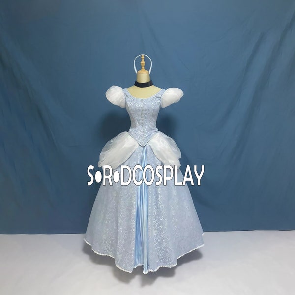 Cinderella Princess Dress Cosplay Costume Adult Cinderella Queen Princess Dress,Cinderella Cosplay Costume Custom Made Size