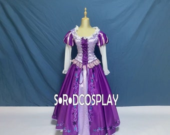 Princess Rapunzel Dress Printed Tangled Rapunzel Dress Cosplay Costume Custom Made Size