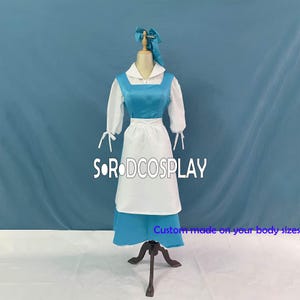 Vestito da principessa Belle La bella e la bestia Vestito da cameriera Belle Costume da cosplay Donna Ragazze Vestito da Halloween per adulti