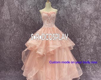 Good Witch Ariana Glinda Dress Pink Cosplay Costume Luxury Halloween Dress