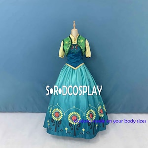 Anna Dress Woman Princess Anna Birthday Dress Cosplay Costume Girls Adult