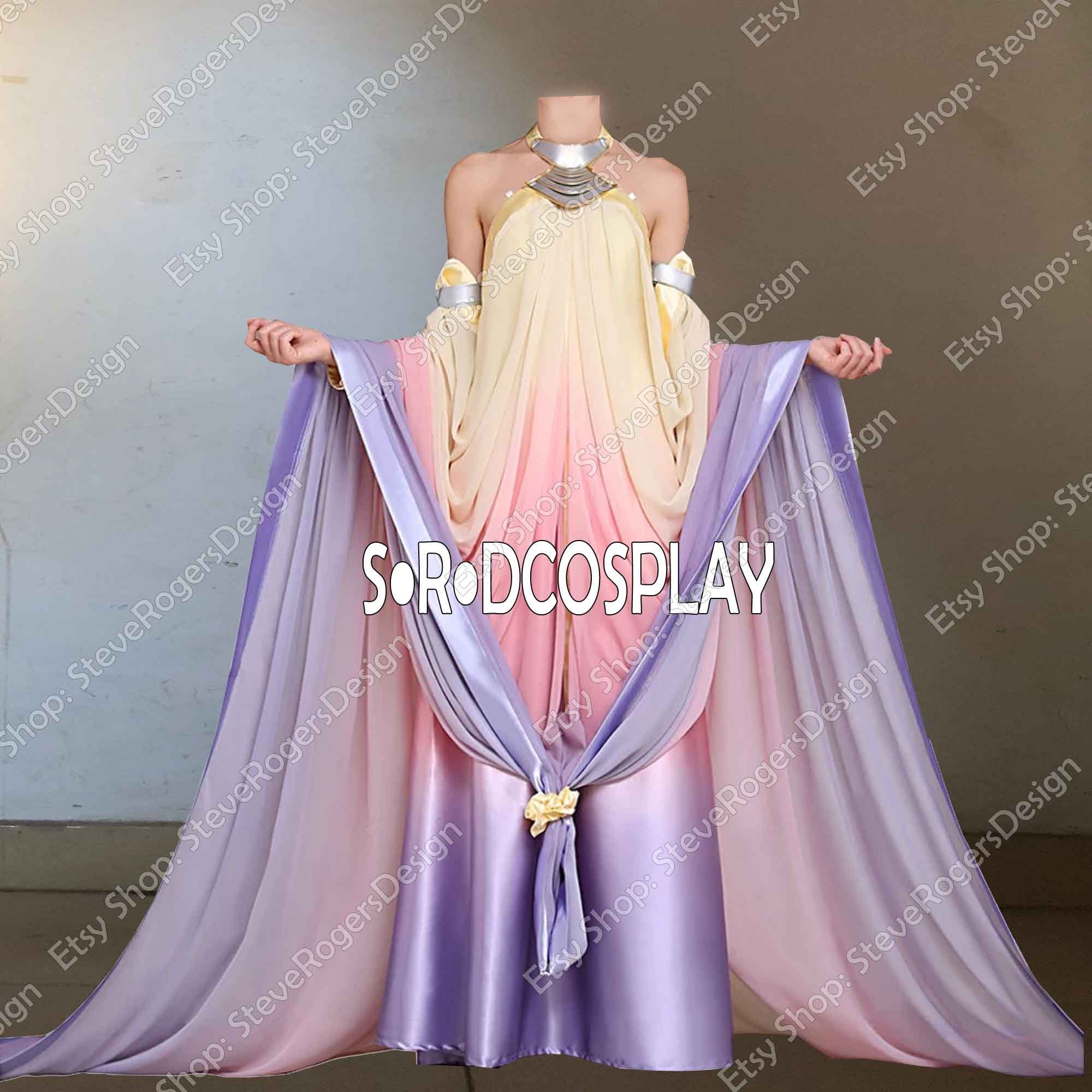 Star Wars Cosplay Costume Star Wars Padme Amidala Pink Yellow Etsy — free download