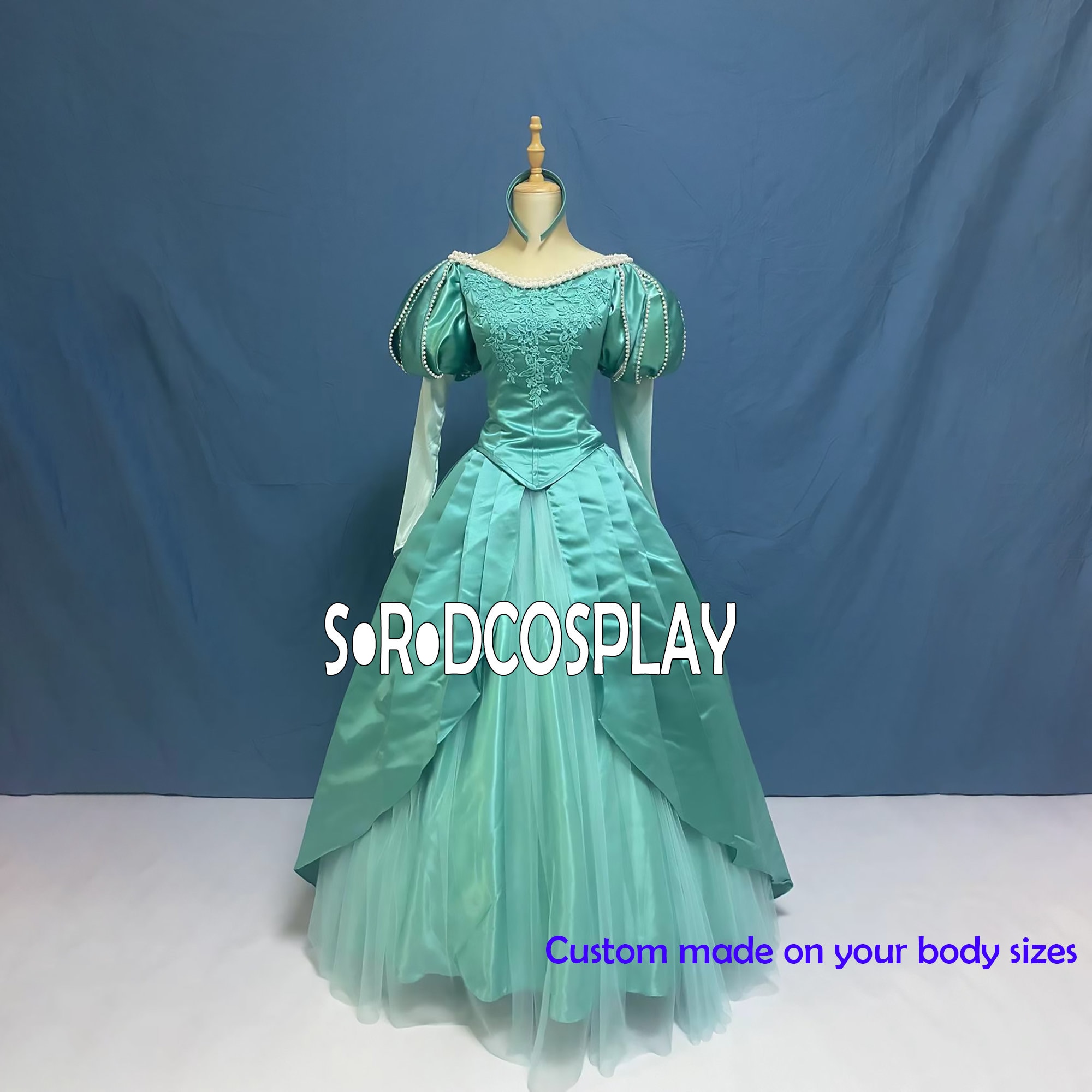 Princess Ariel Dress The Little Mermaid Ariel Cosplay Costume Green Luxury Custom Made Size Princess Ariel Dress The Little Mermaid Ariel Cosplay Costume Green Luxury Custom Made Size