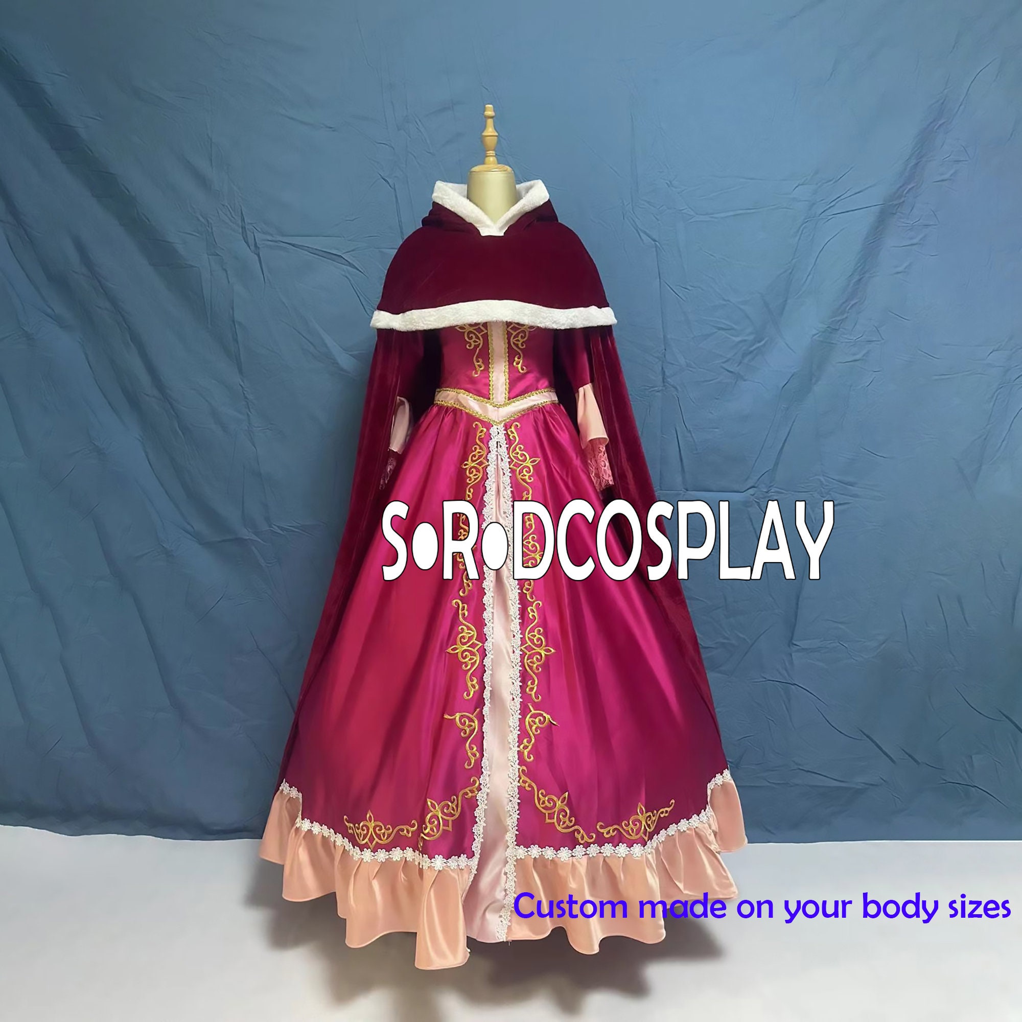 Belle Wine Red Dress Princess Belle Dress VS Cape Cosplay Costume Beauty and Beast Belle Cosplay Custom Made Size Etsy Canada