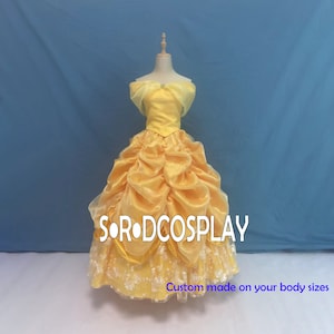 Princess Belle Dress Beauty And The Beast Belle Dress Girls Woman Cosplay Costume Custom Made Size