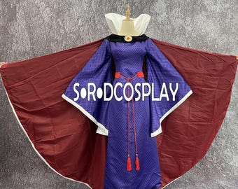 Handmade Evil Queen Dress Snow White Evil Queen Outfit Cloak Cosplay Costume Woman Girls