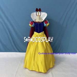 Snow White Dress Cloak Snow White Princess Dress Cosplay Costume Woman Girls Adult Halloween Dress Lace Up Zipper Up