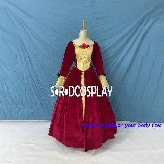 Princess Belle Dress Woman Beauty and the Beast Belle Dress Velvet