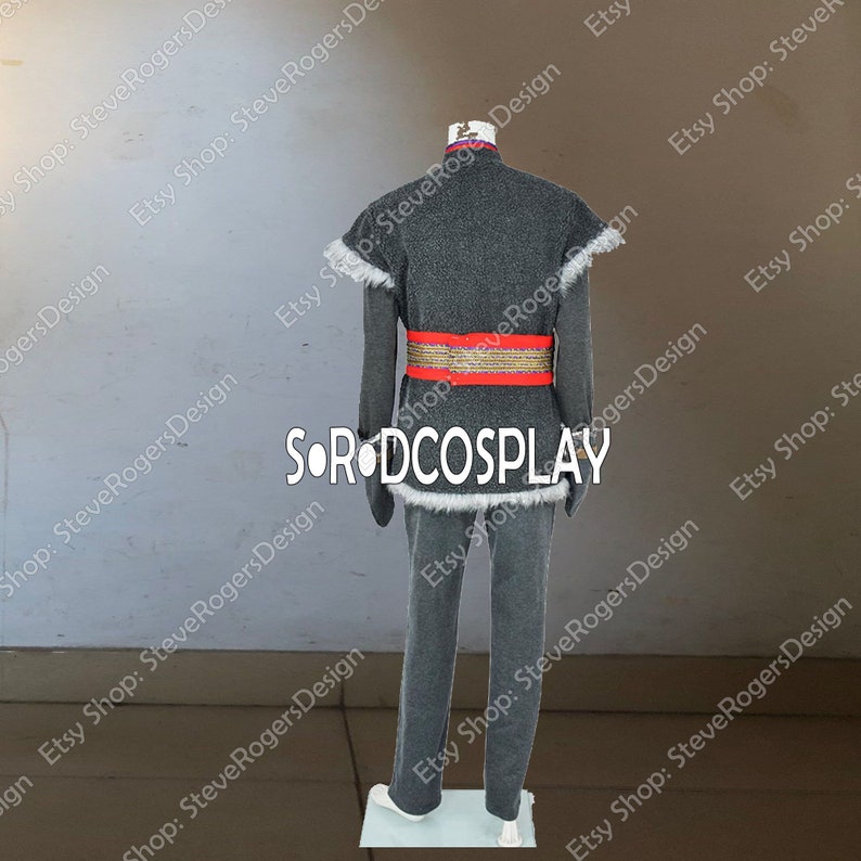 Frozen Prince Kristoff Bjorgman Cosplay Costume Frozen Prince Hans Cosplay Costume Adult Frozen Cosplay Costume Grey Men Custom Made Size