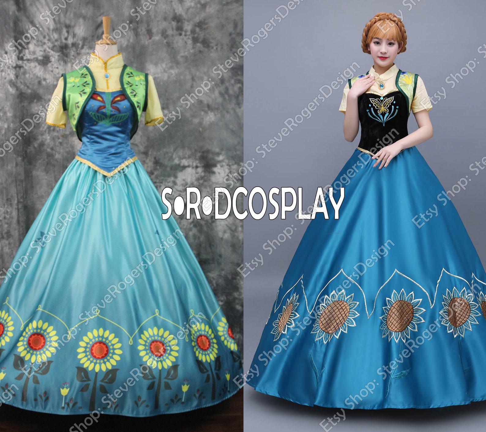 Frozen Anna Cosplay Costume Adult Frozen Anna Princess Etsy