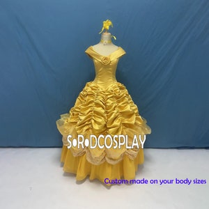 美女と野獣 コスプレ衣装 大人用 ベル プリンセスドレス、ベル デイリードレス コスプレ衣装 カスタムメイドサイズ