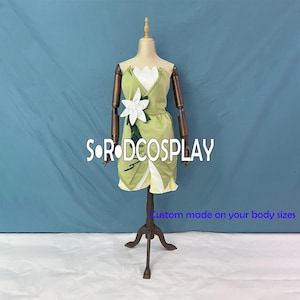 Princess And The Frog Tiana Princess Dress Frog Tiana Cosplay Costume Woman Girls Adult Halloween Dress