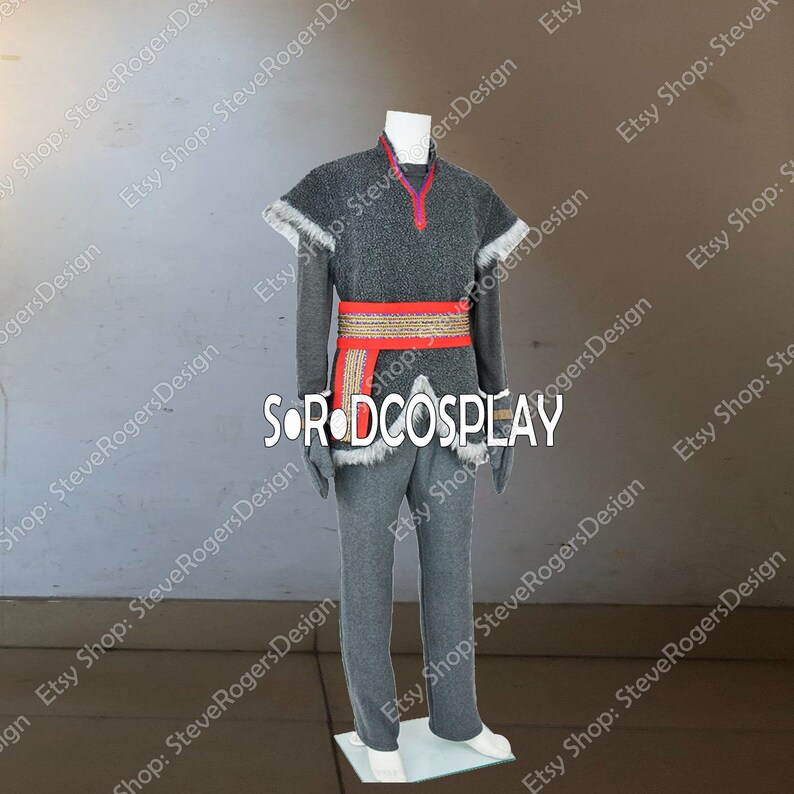 Frozen Prince Kristoff Bjorgman Cosplay Costume Frozen Prince Hans Cosplay Costume Adult Frozen Cosplay Costume Grey Men Custom Made Size