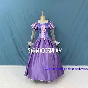 Prinzessin Rapunzel Kleid Frau Tangle Kleid Rapunzel Cosplay Kostüm Halloween Kleid