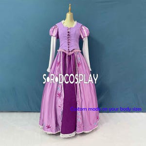 Prinzessin Rapunzel Deluxe Kleid Frau Tangle Kleid Rapunzel Stickerei Blumen Cosplay Kostüm Halloween Kleid