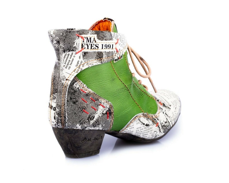 TMA 7616 Fashionable Women/'s ankle boots leather shoes green all sizes 36-42