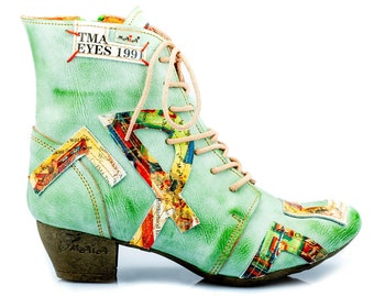 Women's ankle boots | TMA 6171 | Spring | Summer | Autumn | Genuine leather | green | Sizes 36 - 42