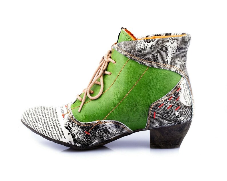 TMA 7616 Fashionable Women/'s ankle boots leather shoes green all sizes 36-42