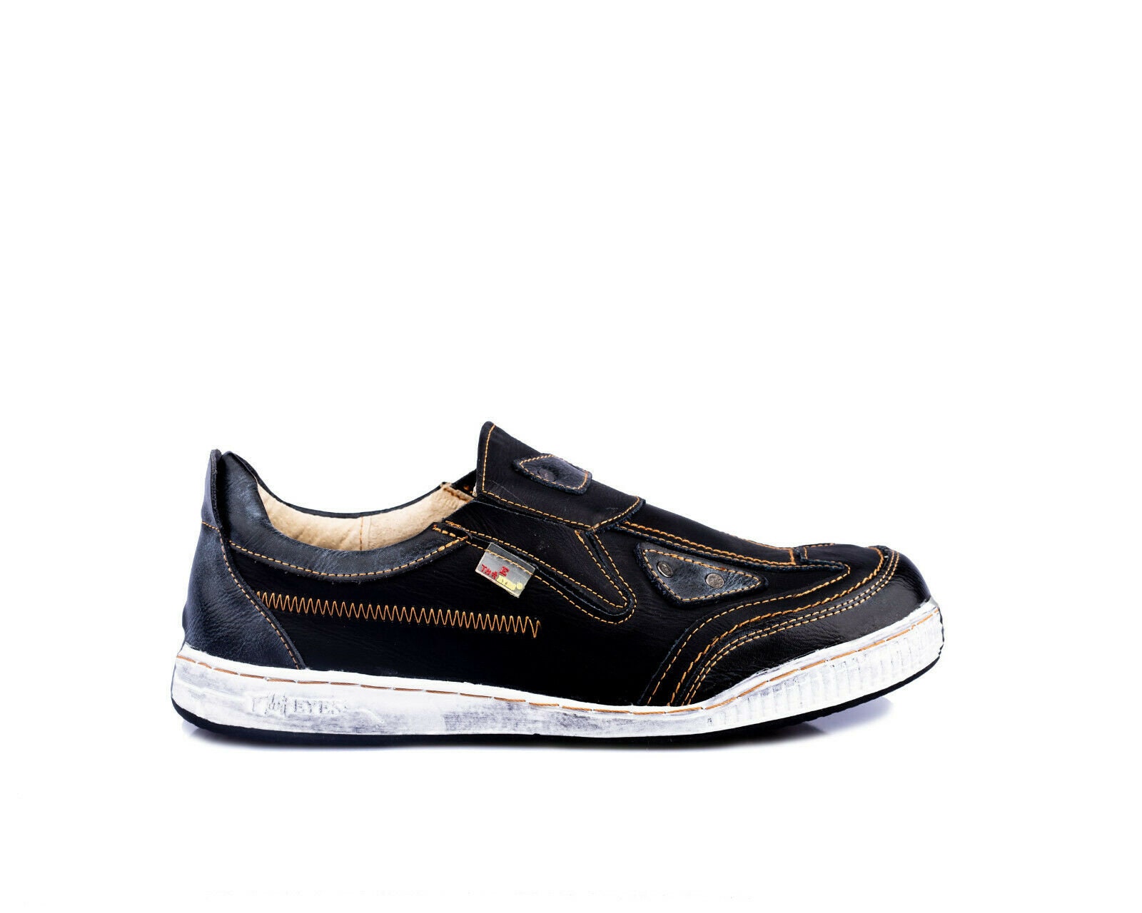TMA 1905 Komfortable Damen Halbschuhe Sneaker Leder schwarz alle Größen 36-42