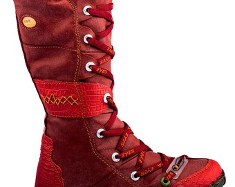 Women's boots | TMA 2088 | comfortable boots for women | Winter | lined | Genuine leather | red | Sizes 36 - 42