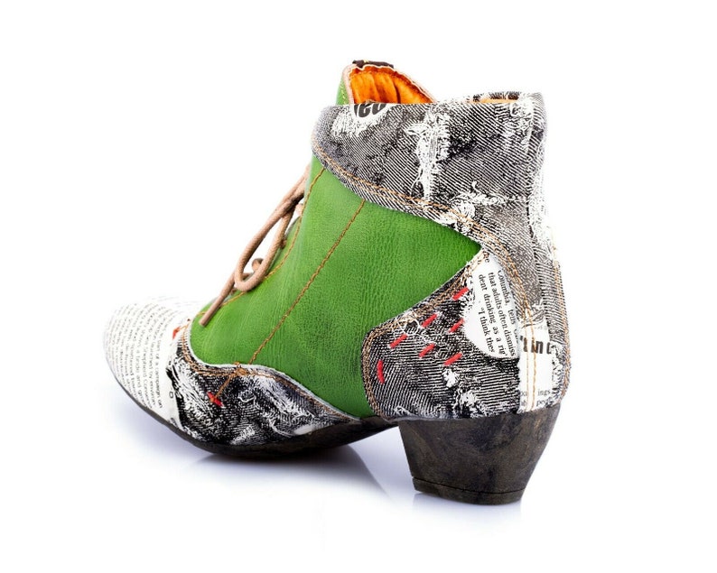 TMA 7616 Fashionable Women/'s ankle boots leather shoes green all sizes 36-42