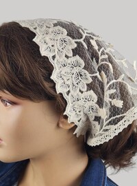 Lace Triangle Shape Kerchief Veil - Small Size - Headcovering - Headscarf - Chapel Veil - Mantilla - Silver Stitching Co