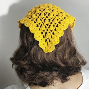 Handgemachtes gehäkeltes Bandana, Boho Haar Accessoire, verstellbares gehäkeltes Stirnband, modischer gehäkelter Schal, Sommer Haarband, Geschenk für Sie