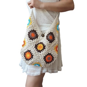 Crochet Bag Afghan Granny Square Bag Beach Bag Crochet Tote - Etsy