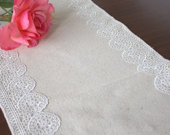 CLEARANCE SALE, Table Runner, Natural Linen Table Runner, lace table runner, Table Linen