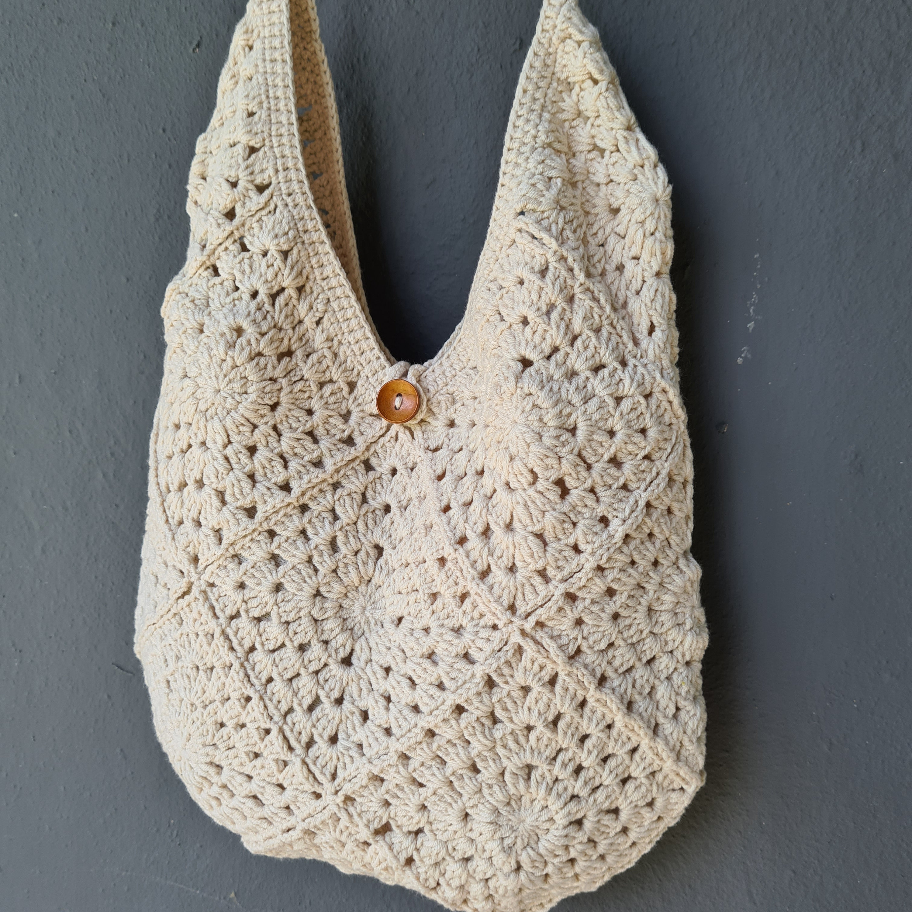 Cream Crochet Bag, Crochet Hobo Bag - Etsy