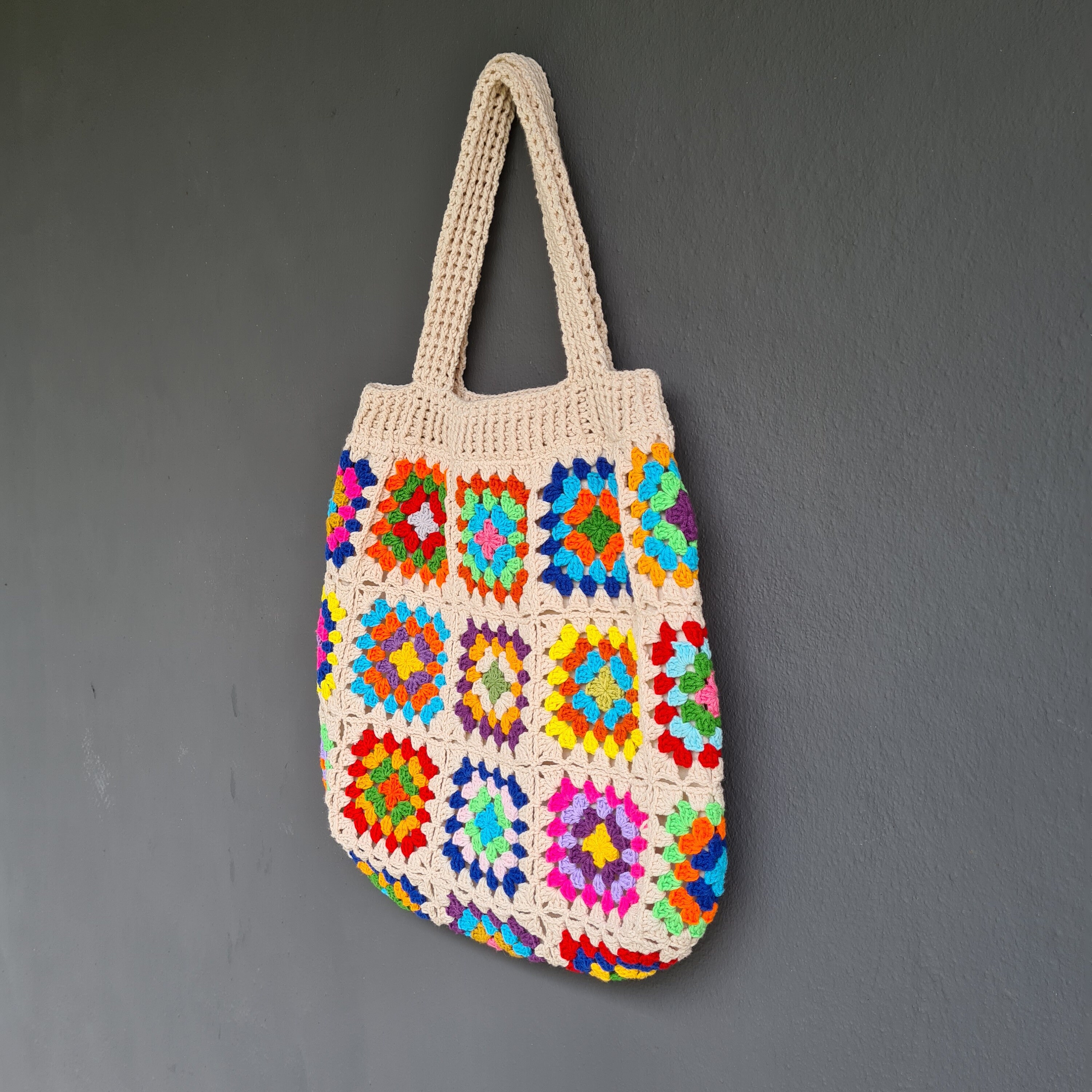 Crochet Bag Granny Square Bag Beach Bag Crochet Tote Bag - Etsy