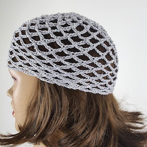 silver crochet hat beanie, crochet mesh hat, all color skull cap, festval hat, mesh cap, mesh beanie with sequins, vintage beanie