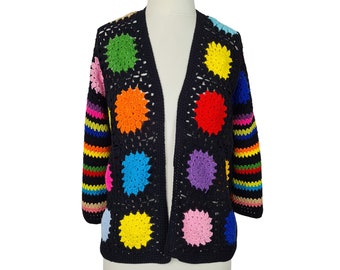 Granny Square Cardigan, Crochet Cardigan, Granny Square Afghan Cardigan, Boho Cardigan, Granny Square Sweater