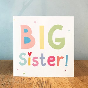 BIG Sister nuovo biglietto di auguri per bambini