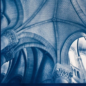 Cyanotype of Notre Dame de la Croix, Paris image 1