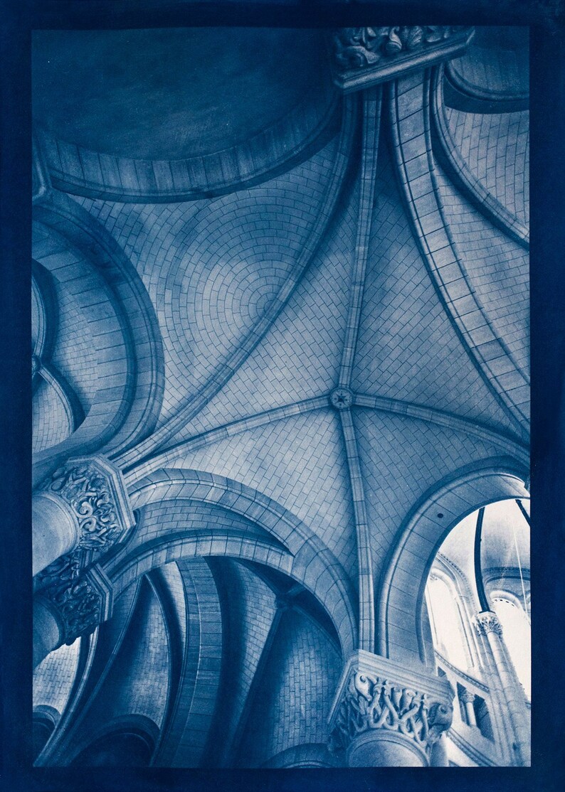 Cyanotype of Notre Dame de la Croix, Paris image 1