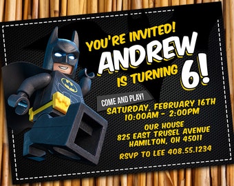 Lego Batman Invitations Etsy