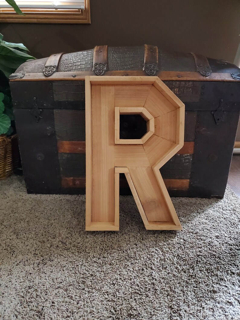 Custom Made Cedar Monogram Letter Planter Box and More Etsy