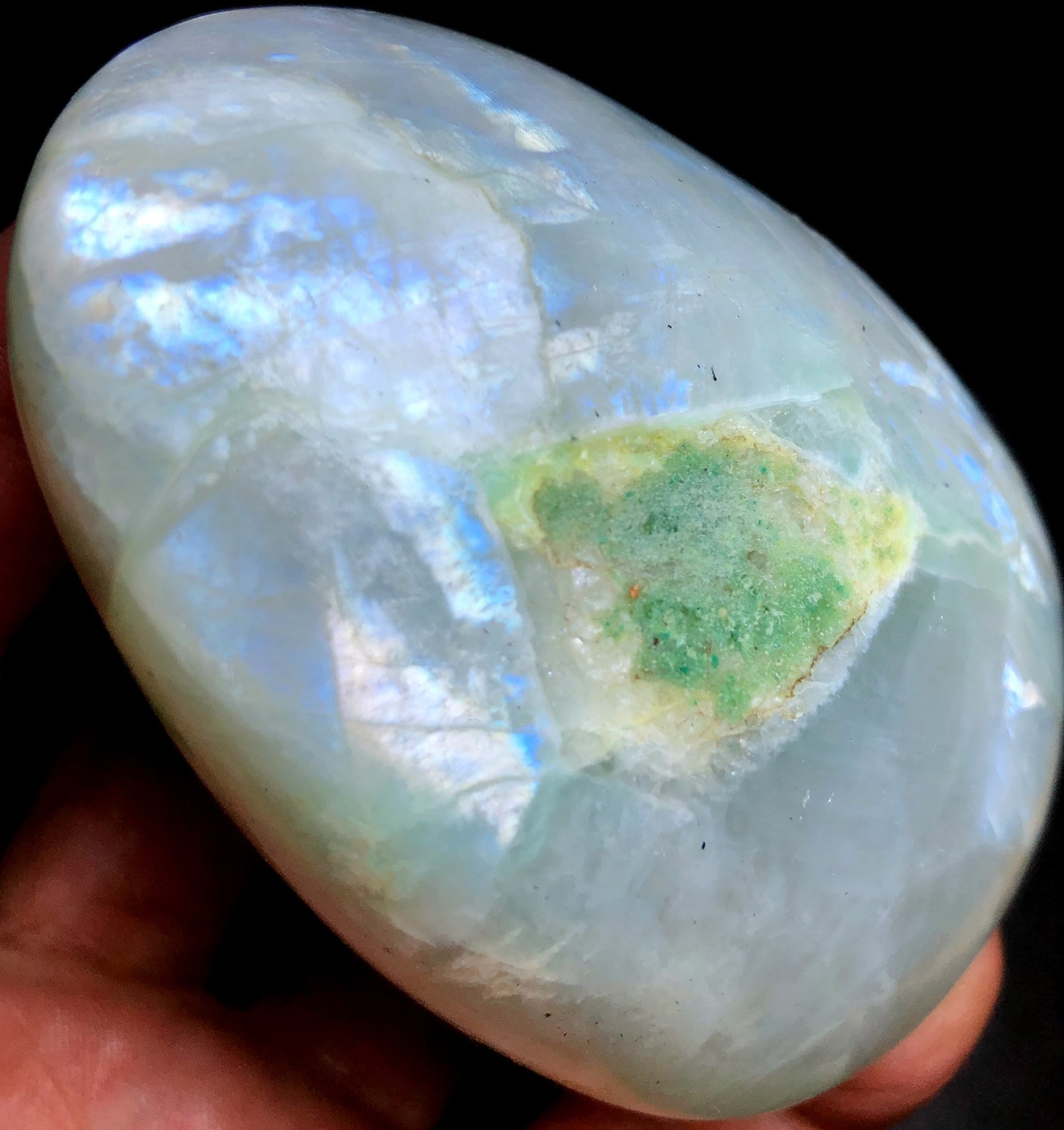 287g 1PC Green Moonstone with Incredible Schiller/ Polished Etsy