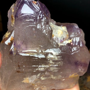 811g Super Seven Amethyst Quartz Crystal Point: Reiki Charged Meditation Stone
