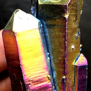 52g Rainbow Titanium plated Crystal Cluster, color-changing crystal ,Titanium Coated R447