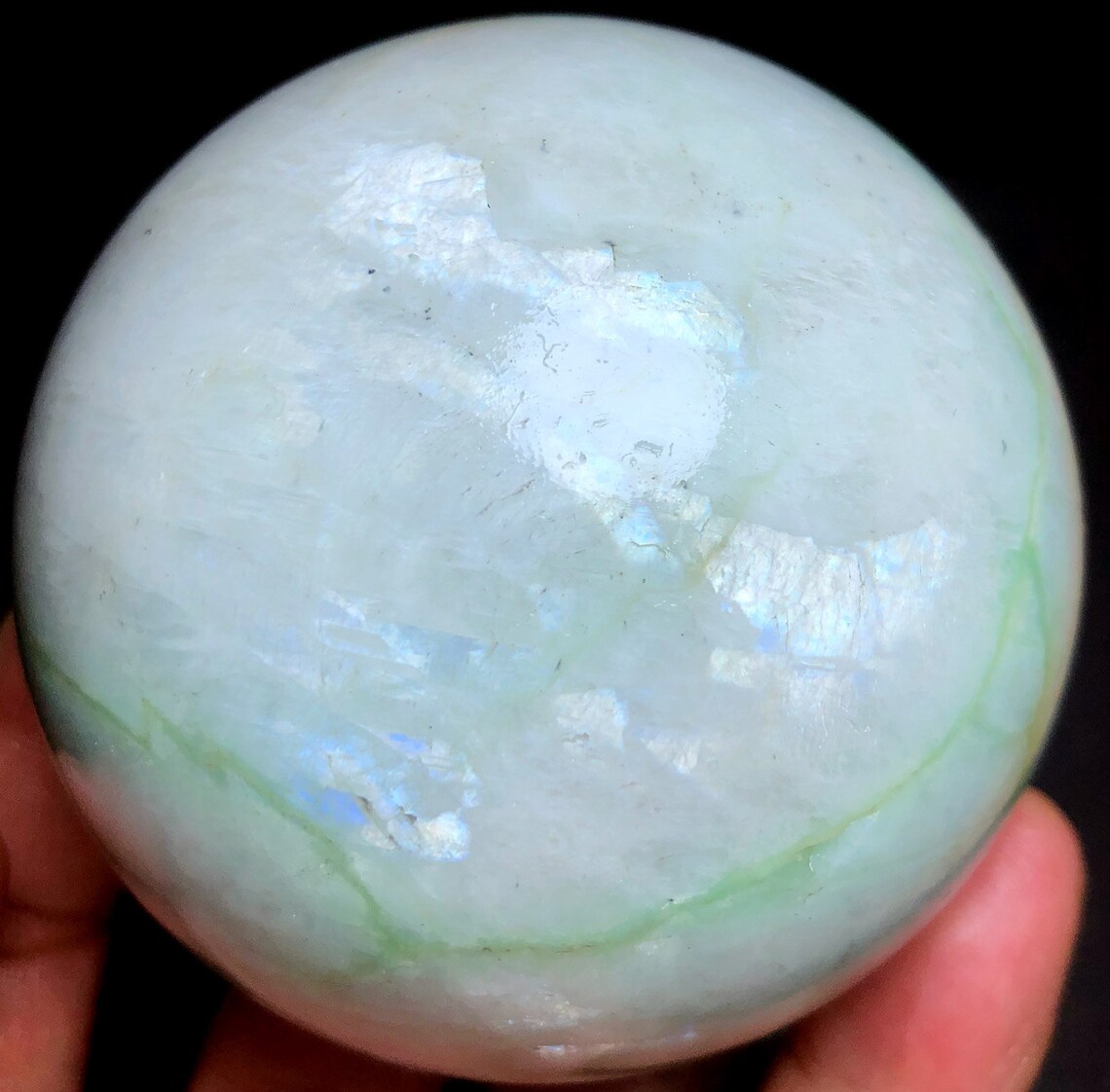 487g 71MM Green moonstones CRYSTAL sphere BALL HEALING/ rocks Etsy