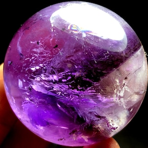 123g Super Seven Skeletal Amethyst Quartz Crystal BALL Sphere/God fingerprint/Meditation Chakra Healing Crystals/Charged Reiki/Pyramid j542