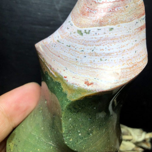 438g Wow! Pink Sea Jasper Crystal  Pink Ocean Jasper Quartz Geode Agate Reiki Quart CRYSTAL Polished Flame Torch Reiki HEALING Z828 main image 0