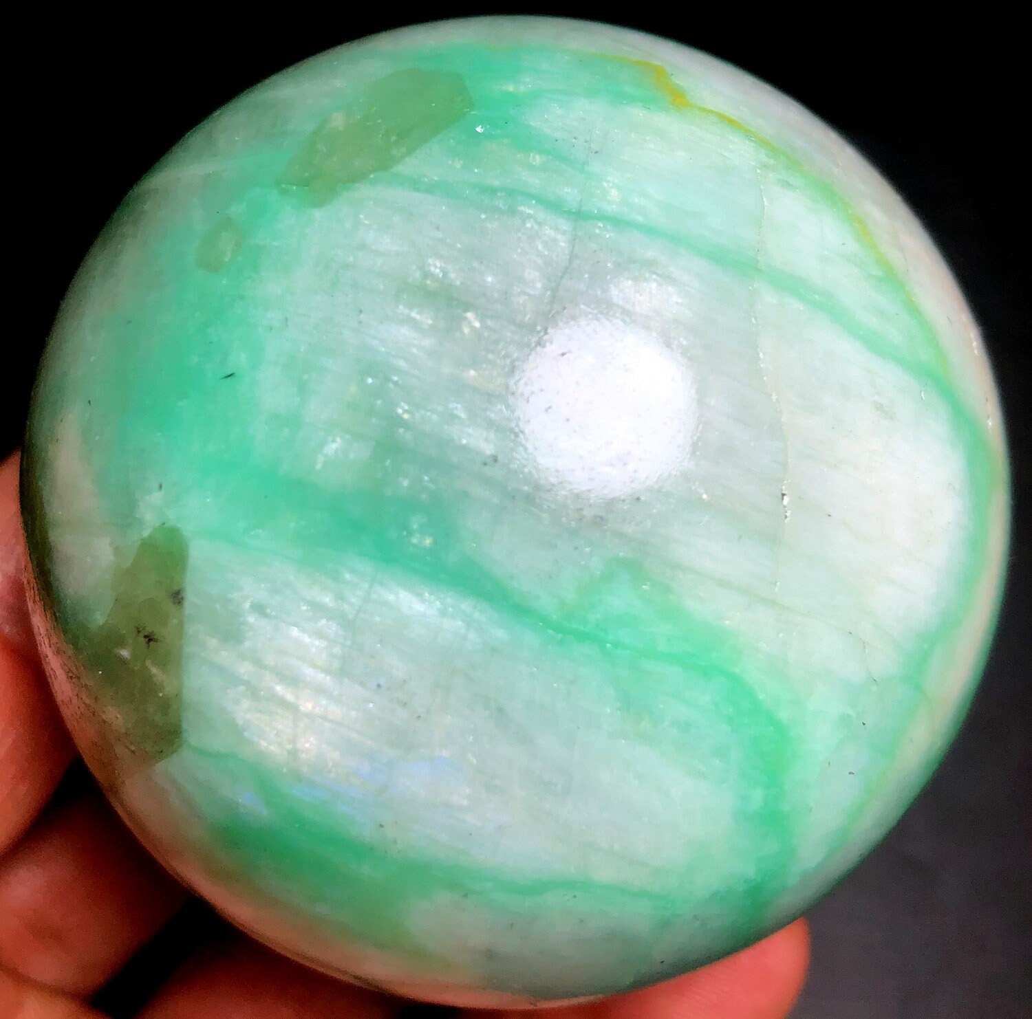 399g 66MM Green moonstones CRYSTAL sphere BALL HEALING/ rocks Etsy