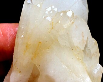 75g 1PCS RARE Natural Hollandite Star Quartz CRYSTAL Point &Trapiche Hair  W762