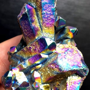 36g Rainbow Titanium plated Crystal Cluster, color-changing crystal ,Titanium Coated R456