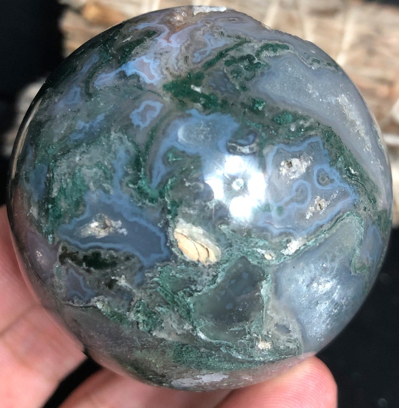 Moss agate 230g 54mm Wow Sea Jasper Crystal Ocean Jasper | Etsy