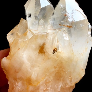 44g  1PCS RARE Natural Hollandite Star Quartz CRYSTAL Point &Trapiche Hair  i732